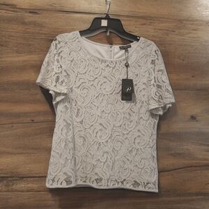 Adrianna Papelle nwts gray blouse size medium